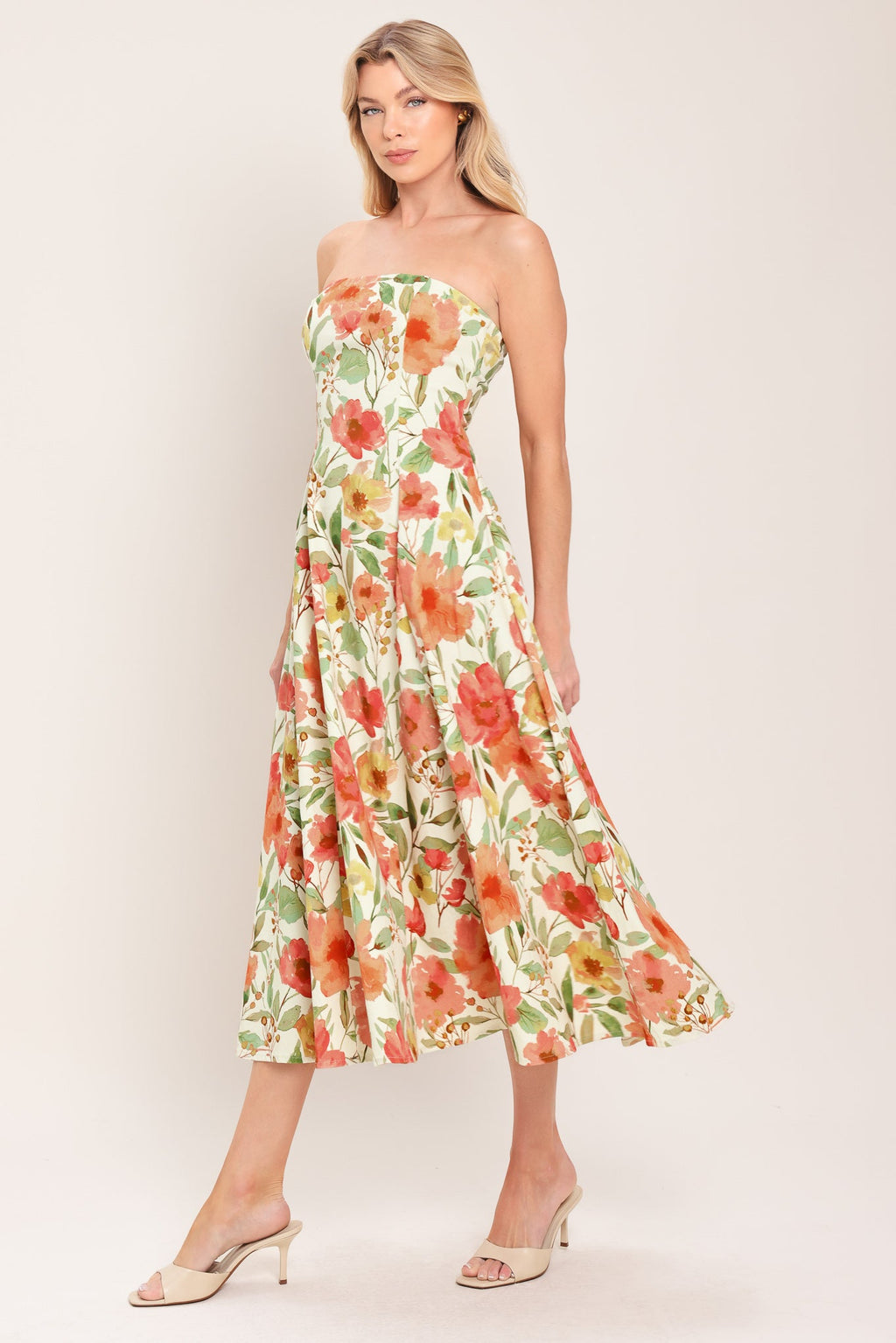 FLORAL DAYDREAM WOVEN MIDI DRESS