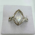 Sterling Silver Rainbow Moonstone Eye Ring – Size 9 – Intuition, Protection & New Beginnings