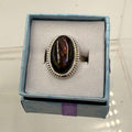 Sterling Silver Bezeled Oval Spectrolite Ring - Size 8 -Intuition, Protection & Illumination